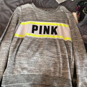 Grey crew neck sweatshirt from Pink